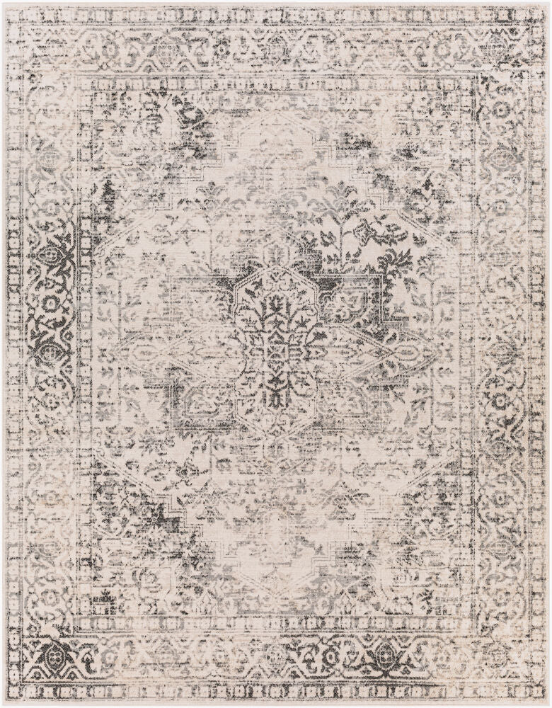 City Light Machine Woven Rug — Beige/Black