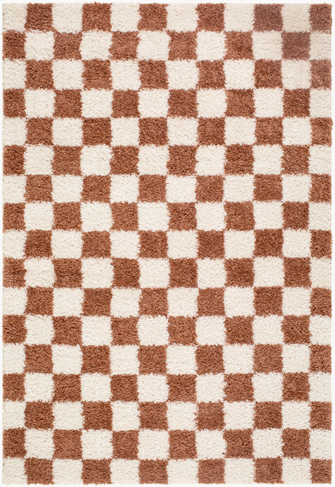 Czechia Machine Woven Rug — Burnt Orange/Ivory