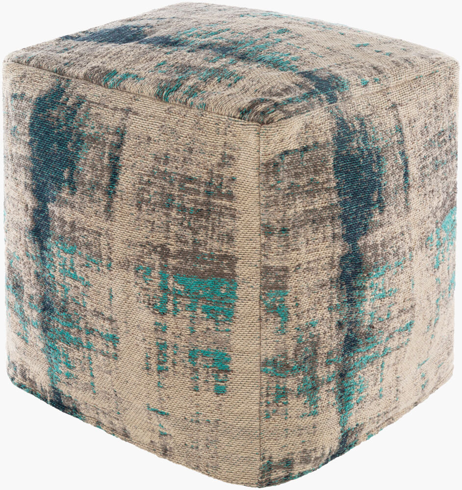 Dalen Pouf — Aqua/Dark Blue