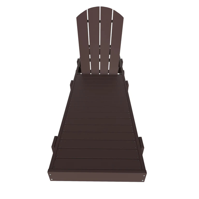 Chatham All-Weather Outdoor Adirondack Reclining Sun Lounger With Wheels Dark Brown Seahawk Designs Patio Chaise Lounges