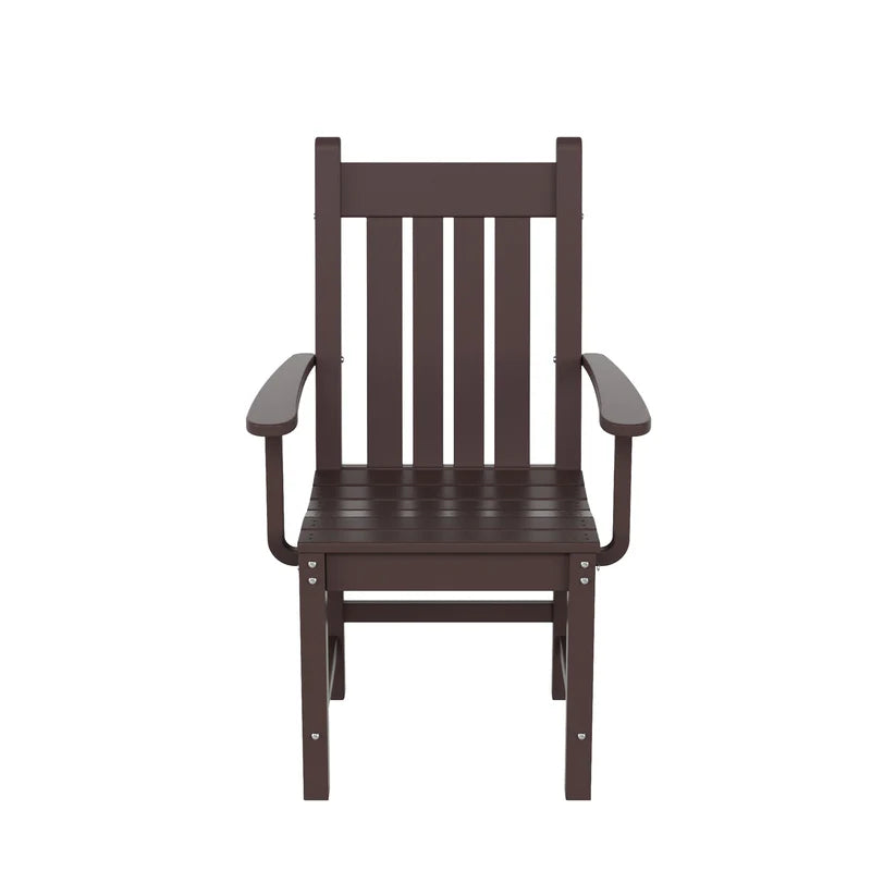 Tuscany All-Weather Outdoor Patio Dining Arm Chair Dark Brown Seahawk Designs Patio Dining Chairs