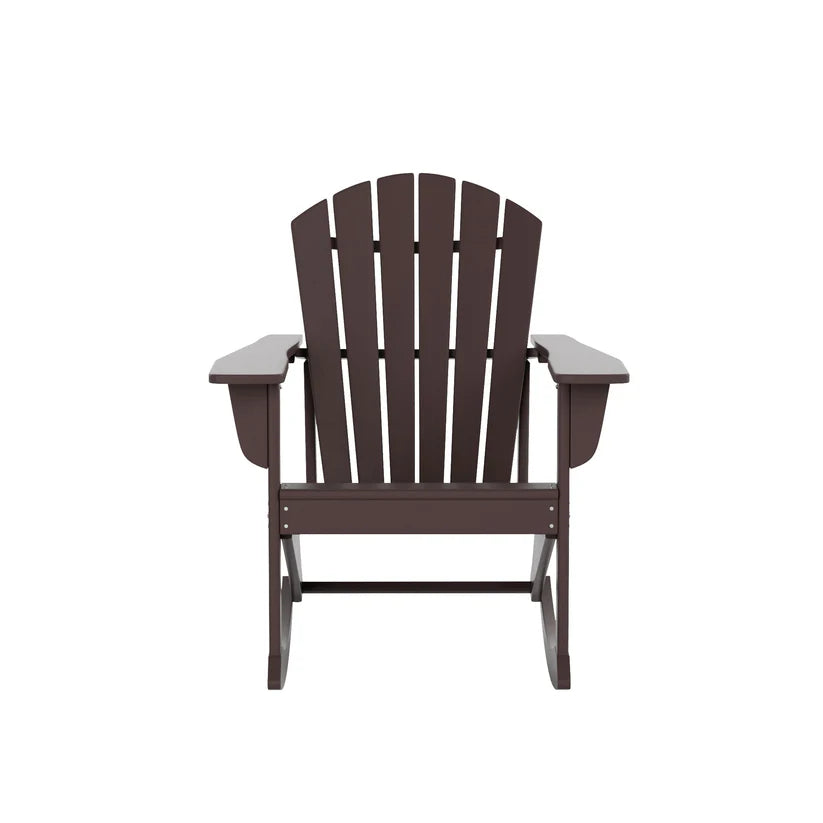 Westport All-Weather Outdoor Rocking Adirondack Chair Dark Brown Seahawk Designs Patio Rocking Chairs