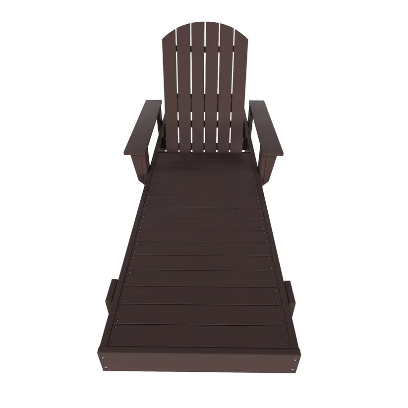 Westport Classic All-Weather Outdoor Adirondack Reclining Sun Lounger With Arms Rests Dark Brown Seahawk Designs Patio Chaise Lounges