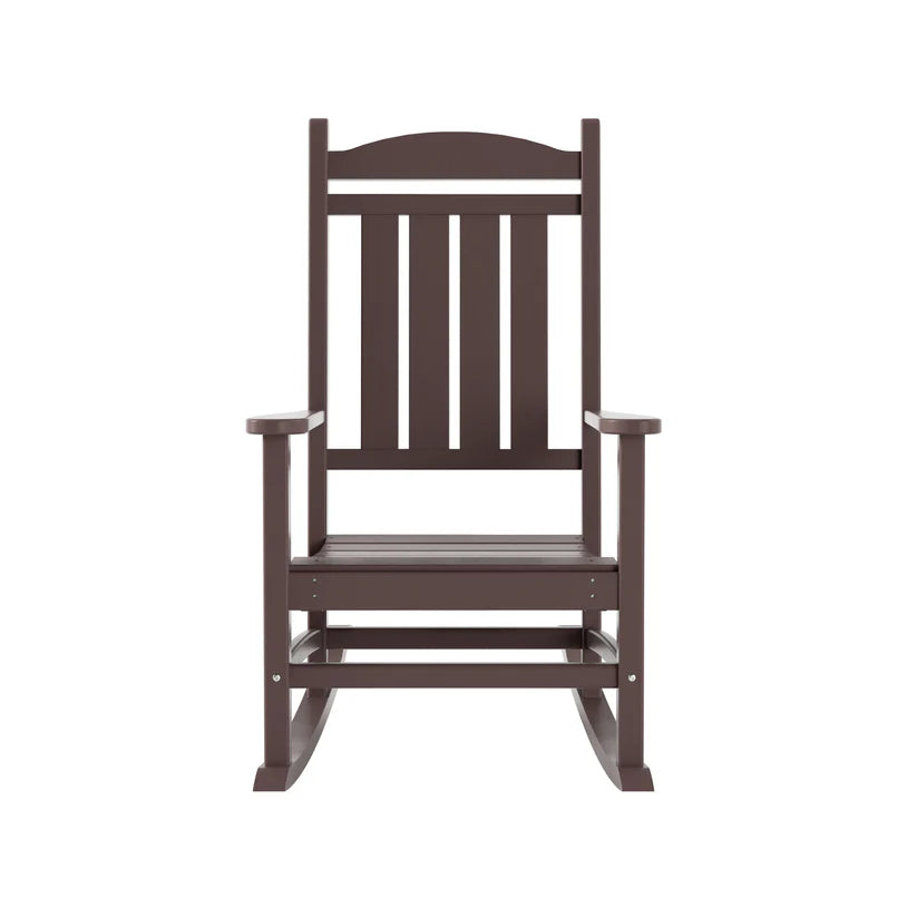 Tuscany All-Weather Outdoor Classic Porch Rocking Chair Dark Brown Seahawk Designs Patio Rocking Chairs