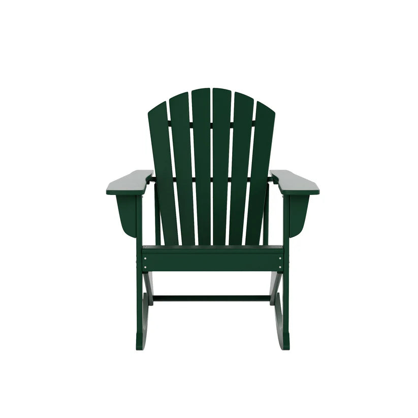 Westport All-Weather Outdoor Rocking Adirondack Chair Dark Green Seahawk Designs Patio Rocking Chairs