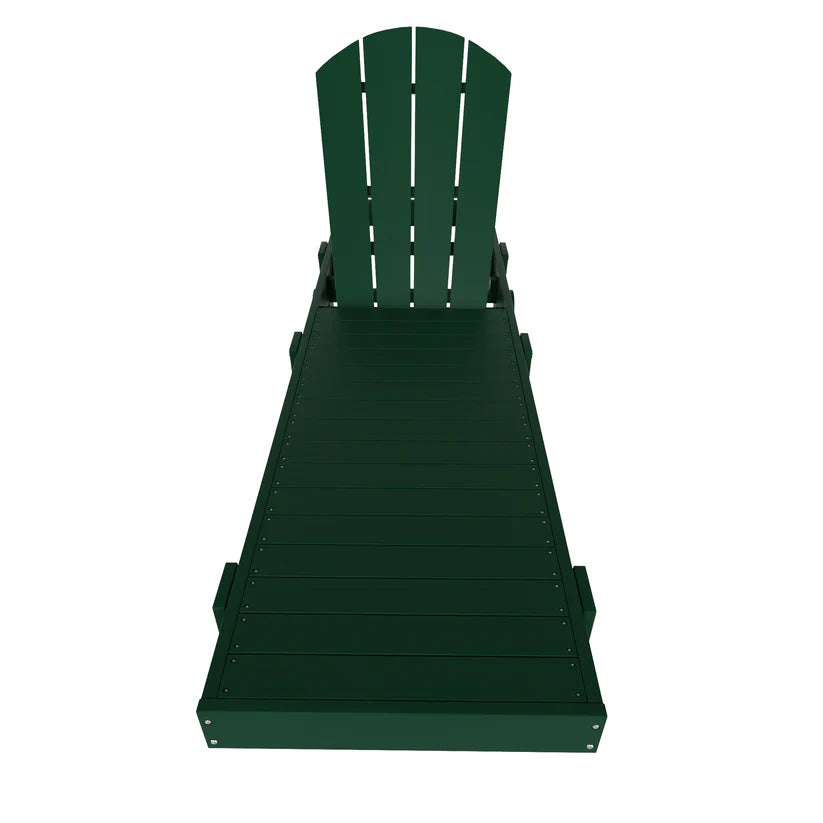 Chatham All-Weather Outdoor Adirondack Reclining Sun Lounger With Wheels Dark Green Seahawk Designs Patio Chaise Lounges