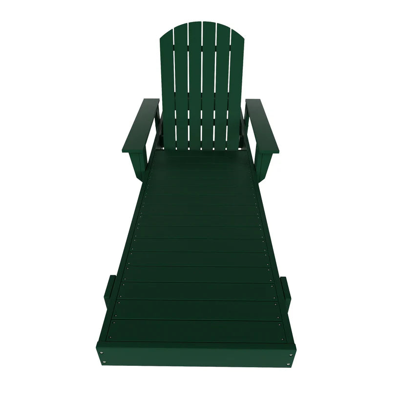 Westport Classic All-Weather Outdoor Adirondack Reclining Sun Lounger With Arms Rests Dark Green Seahawk Designs Patio Chaise Lounges