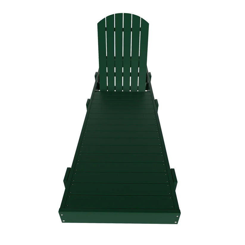 Westport Classic All-Weather Outdoor Adirondack Reclining Sun Lounger Dark Green Seahawk Designs Patio Chaise Lounges