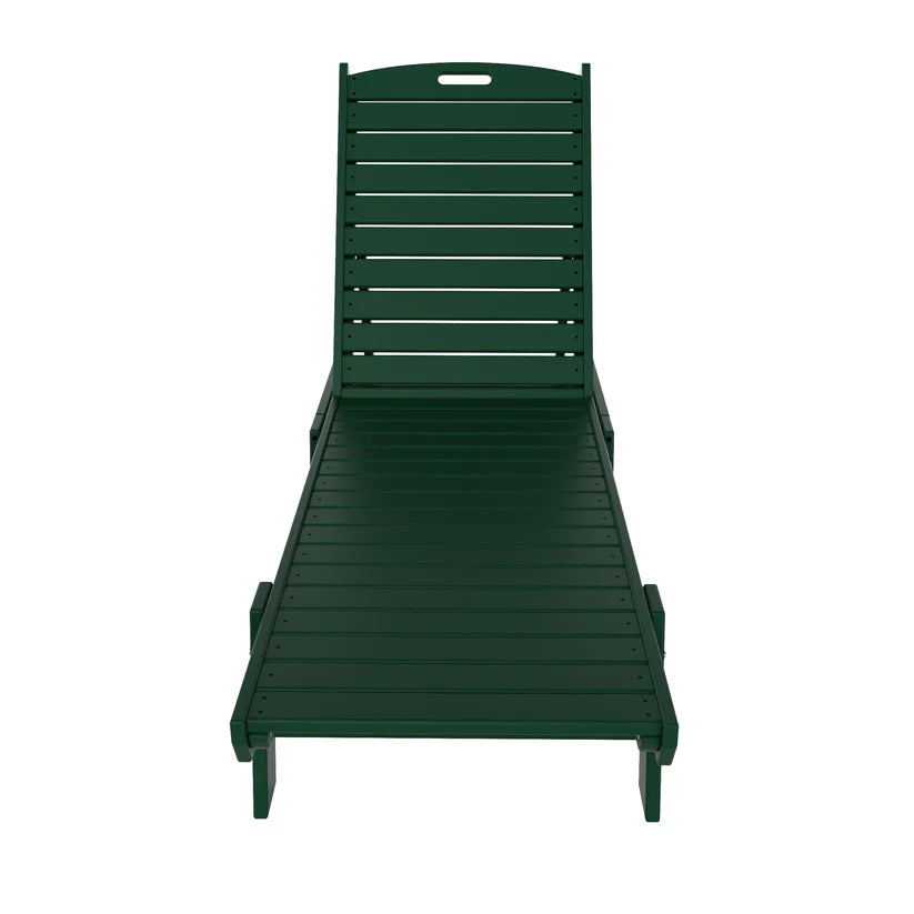 Santa Monica All-Weather Outdoor Reclining Sun Lounger Dark Green Seahawk Designs Patio Chaise Lounges