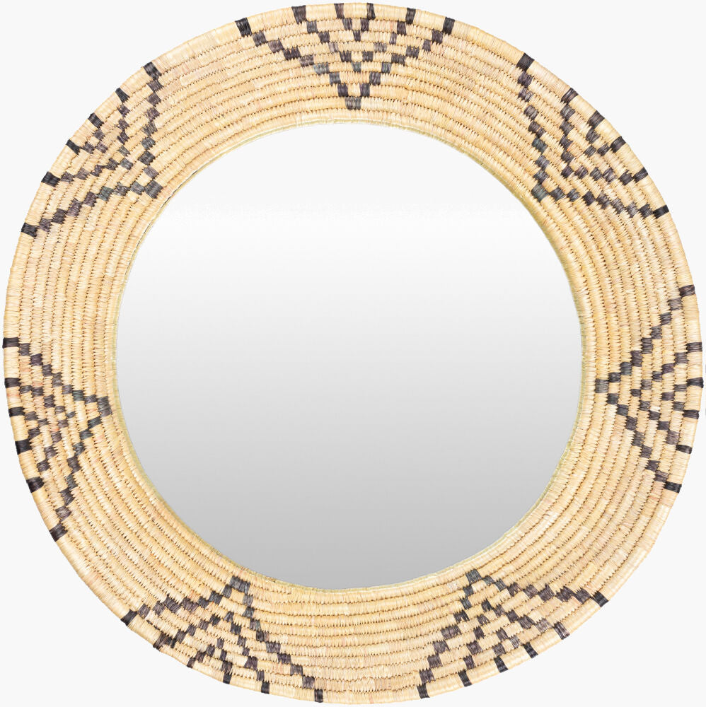 Dastkar Accent Mirror — Tan,Black