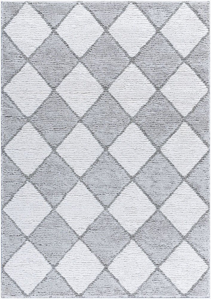 Delight Shag Machine Woven Rug — Charcoal/Cream