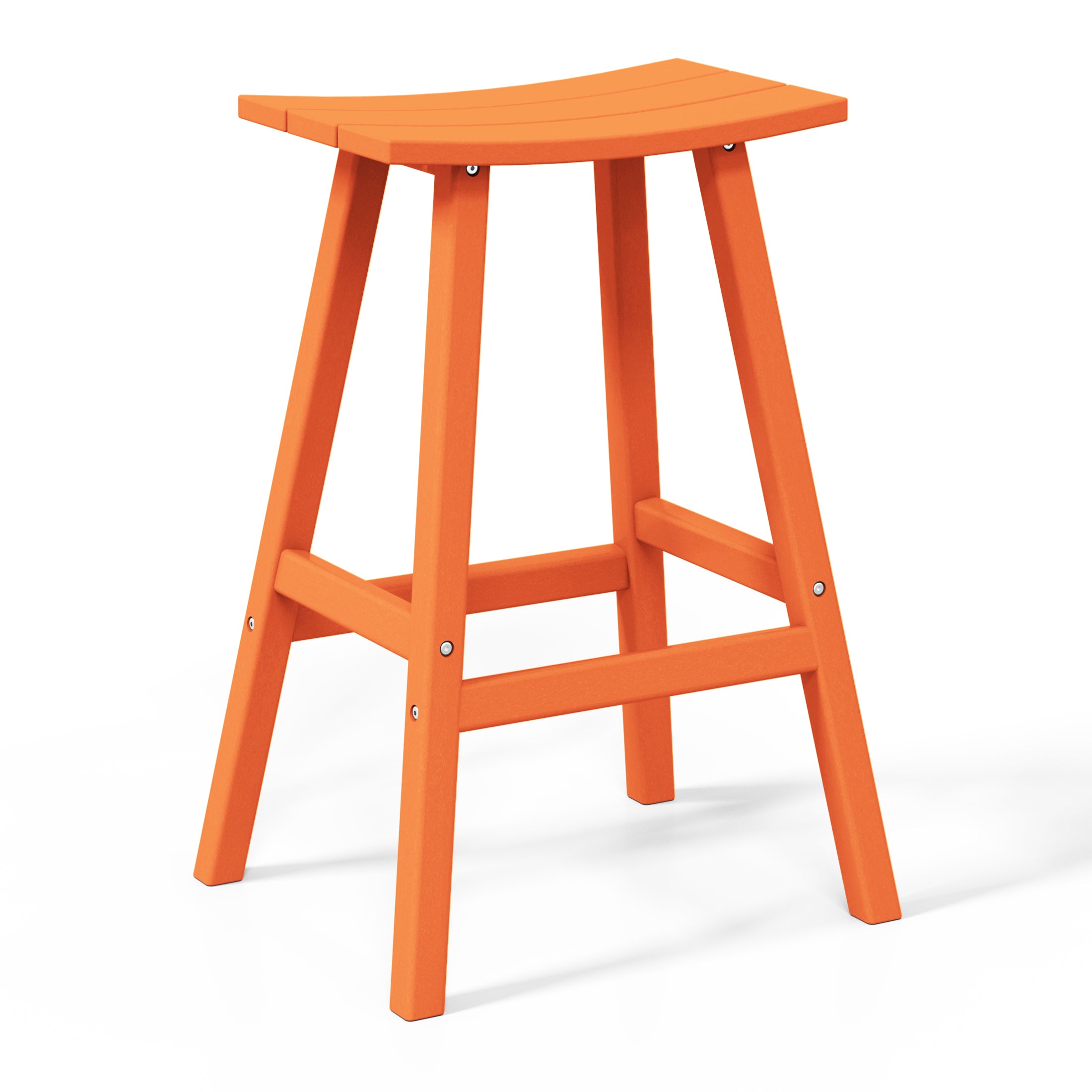 Stockholm All-Weather Outdoor Saddle Bar Stool (29" Height) Orange Seahawk Designs Patio Bar & Counter Stools