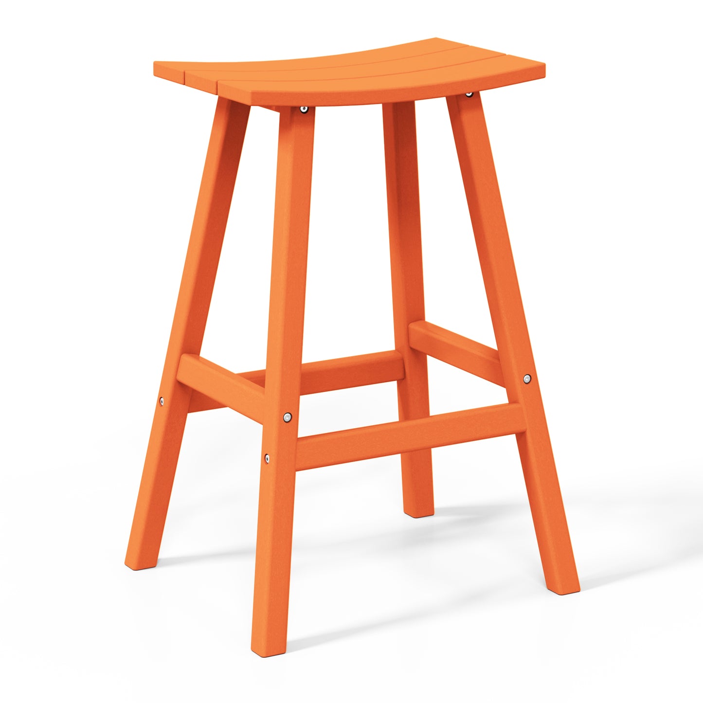 Stockholm All-Weather Outdoor Saddle Bar Stool (29" Height) Orange Seahawk Designs Patio Bar & Counter Stools
