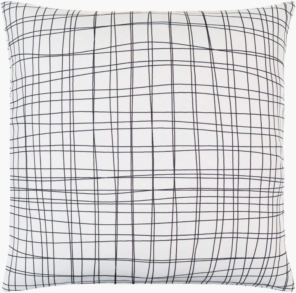 Draft Accent Pillow — Black/Off-White