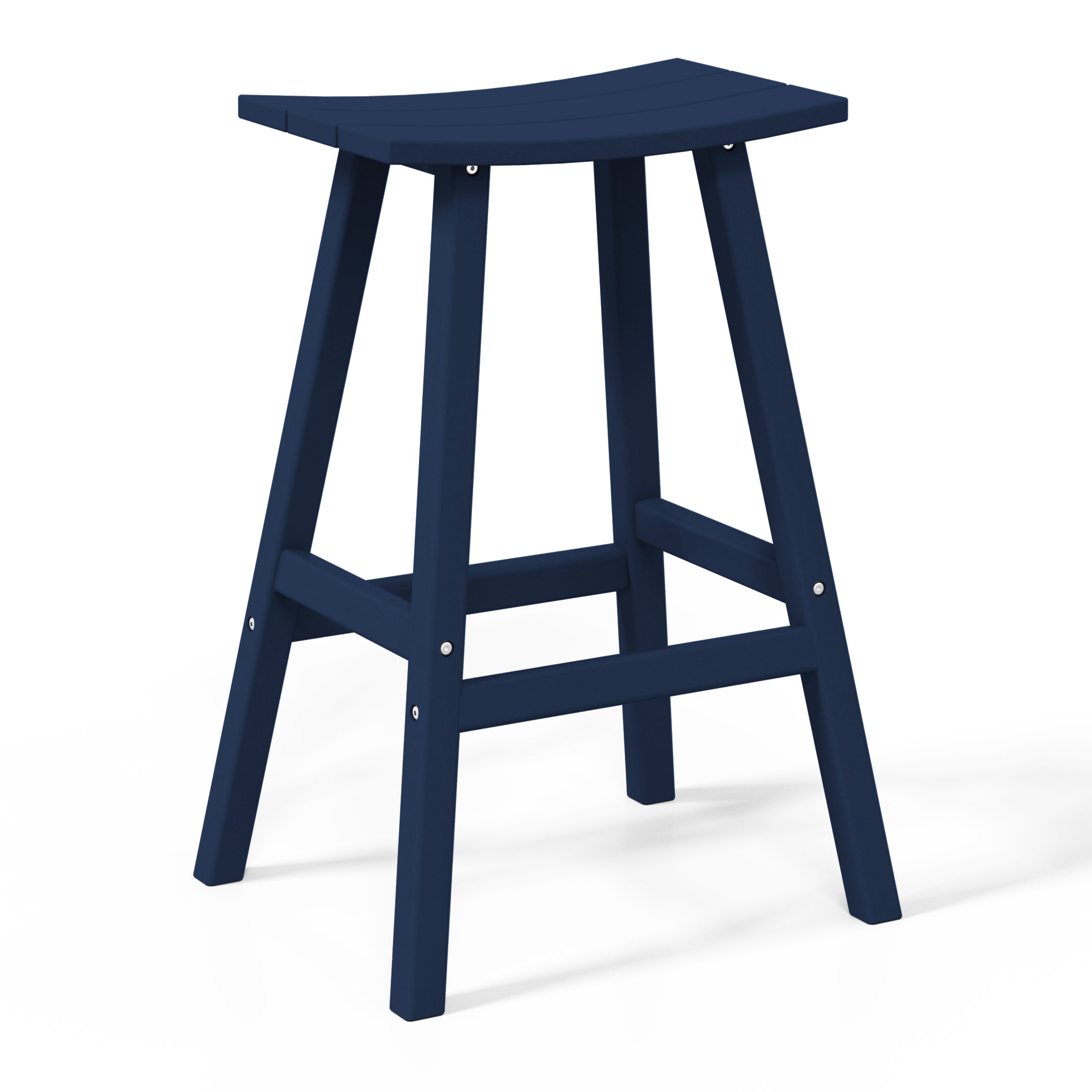 Stockholm All-Weather Outdoor Saddle Bar Stool (29" Height) Navy Blue Seahawk Designs Patio Bar & Counter Stools