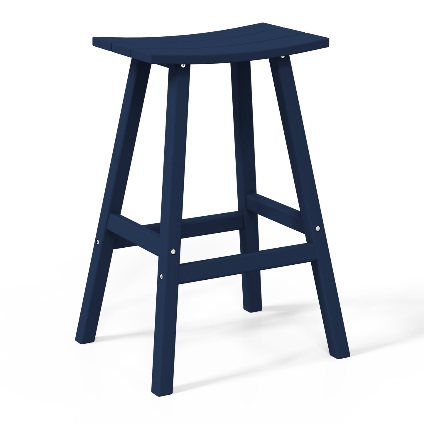 Stockholm All-Weather Outdoor Saddle Bar Stool (29" Height) Navy Blue Seahawk Designs Patio Bar & Counter Stools