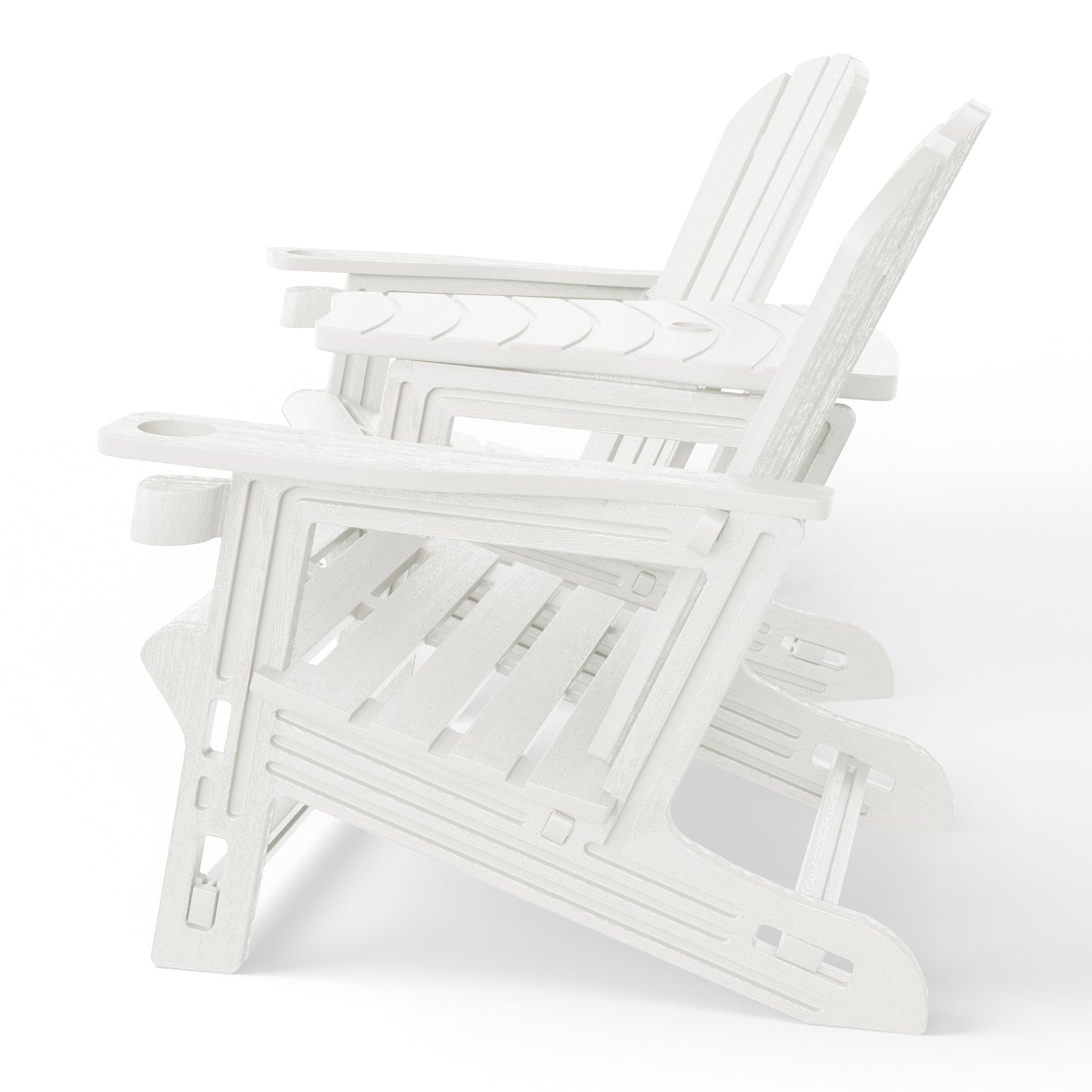 Set of Snap'n Lock Adirondack Chairs with Connecting Wedge Table (No Tools or Hardware) Seahawk Designs Adirondack Chairs