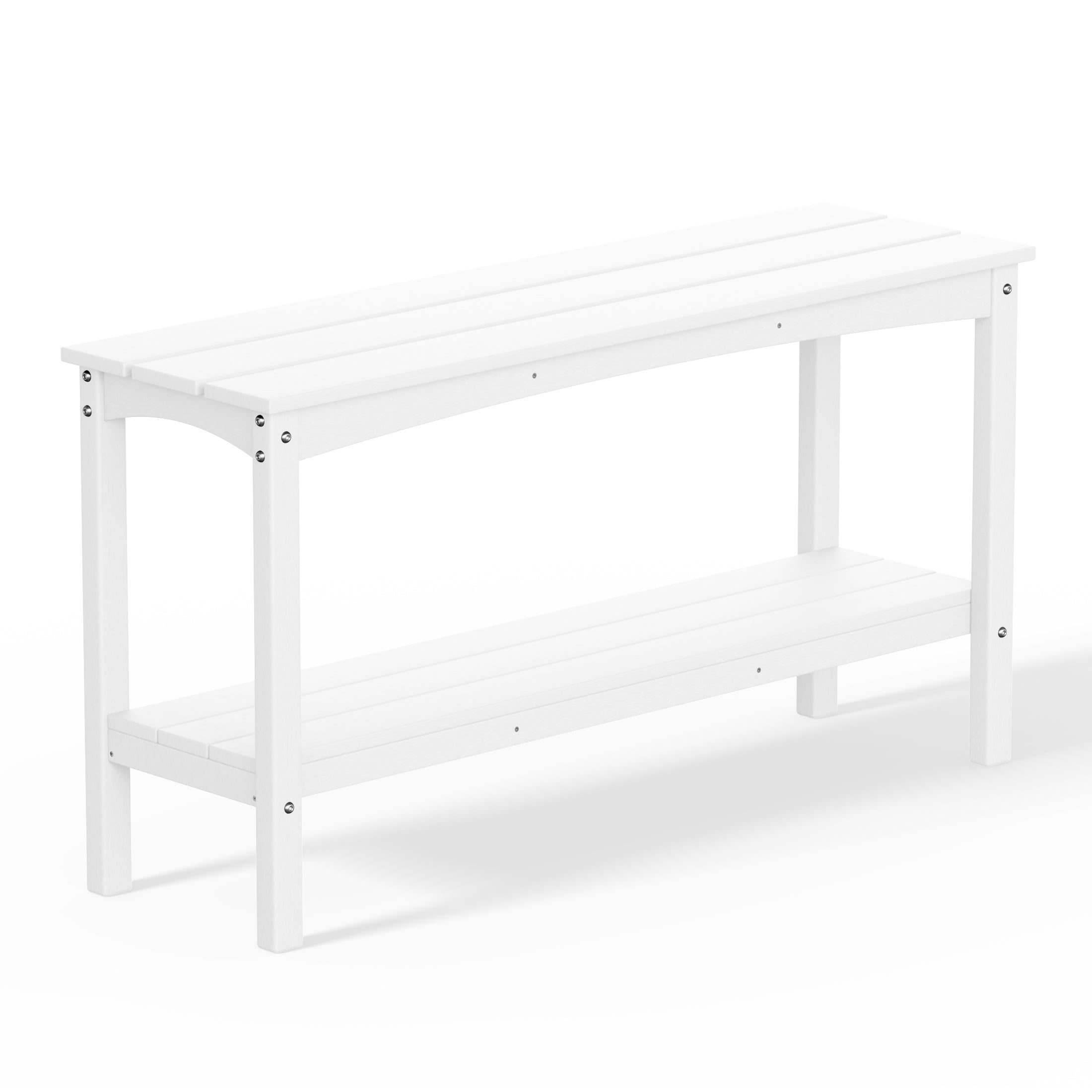 Tuscany All-Weather Outdoor Two Shelf Patio Bar Console Table (55" Wide) White Seahawk Designs Outdoor Console Tables