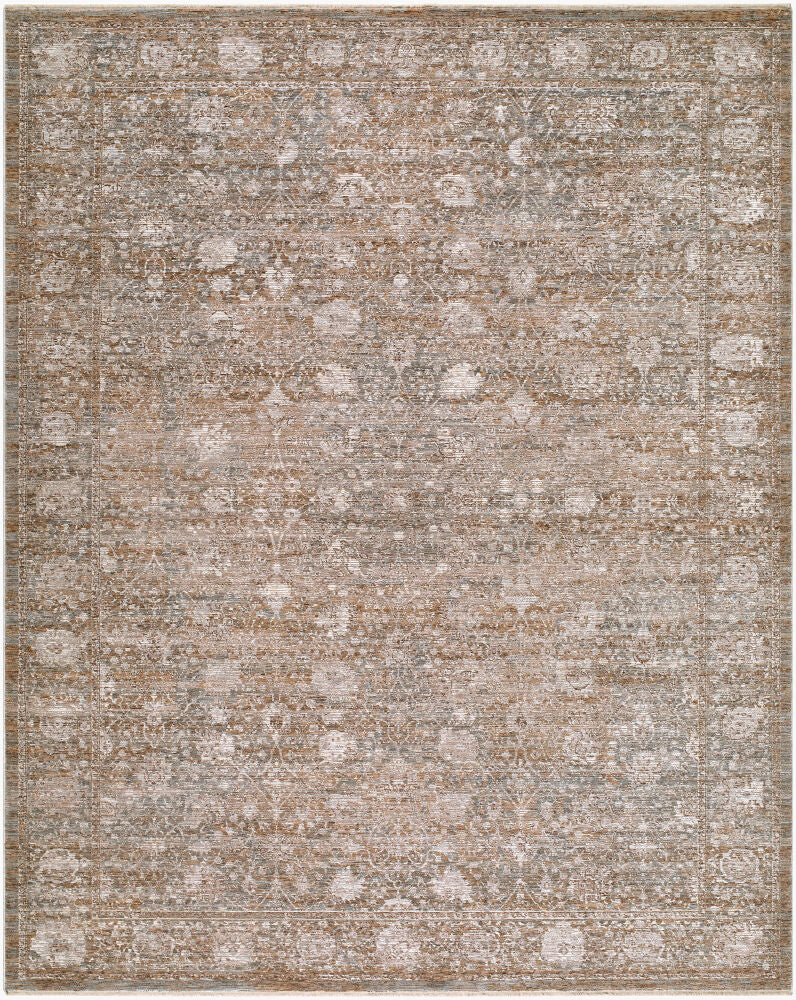Demre Machine Woven Rug — Brown/Medium Gray