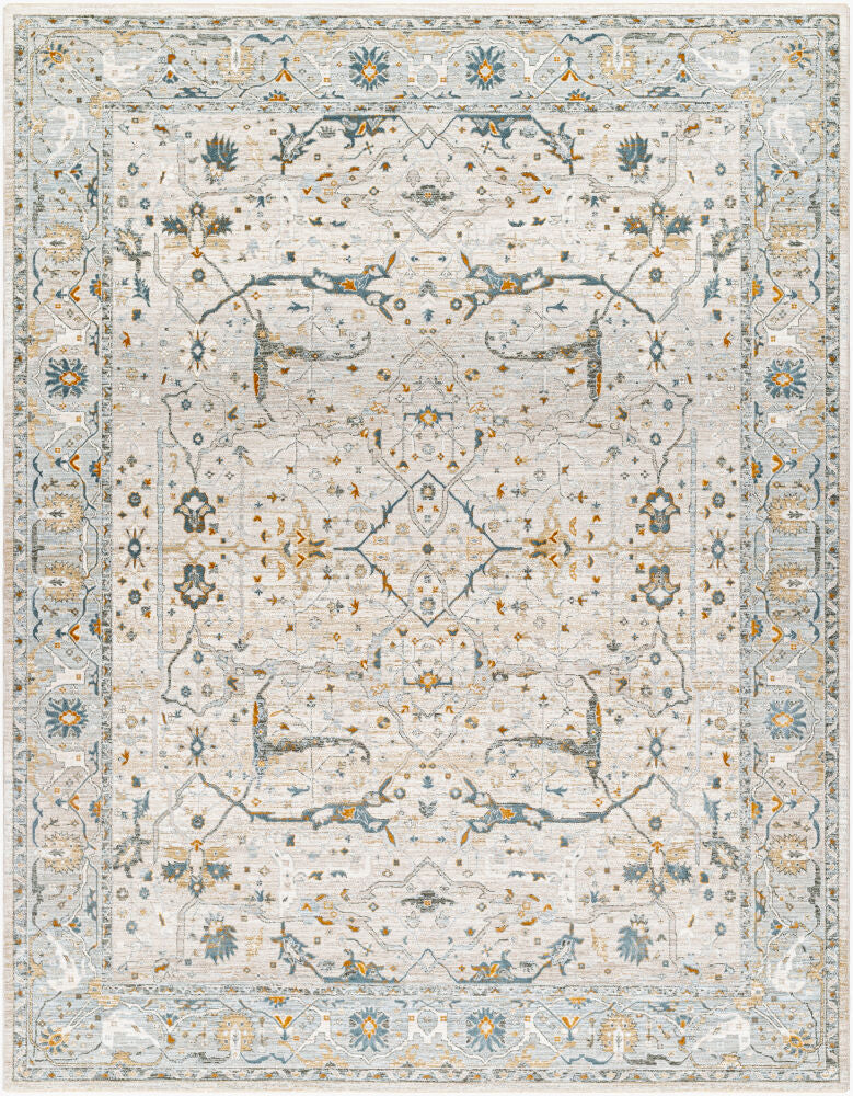 Dresden Machine Woven Rug — Deep Teal/Dusty Sage