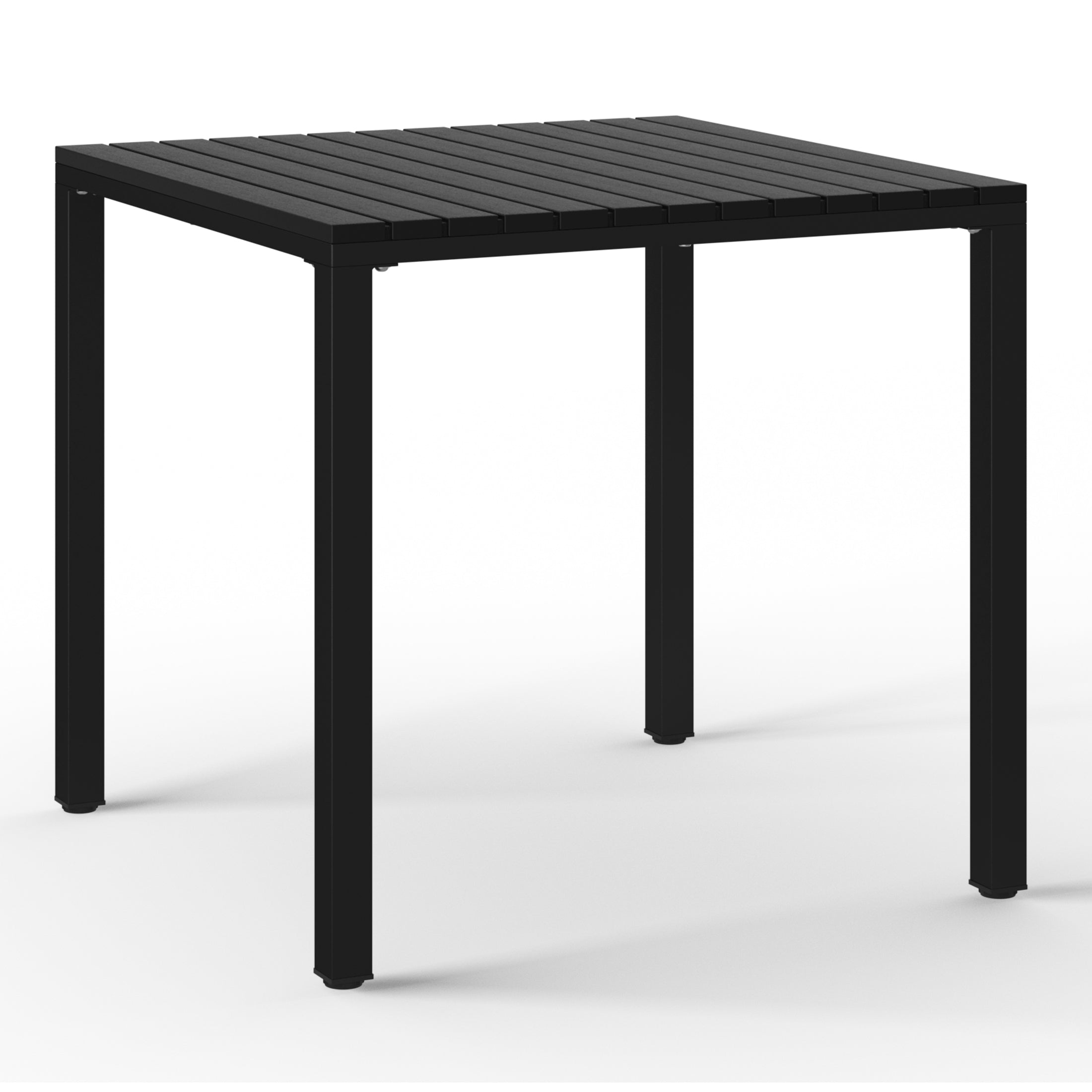 Polyform 31.5" Square Dining Table with Metal Frame Black Seahawk Designs Patio Dining Tables
