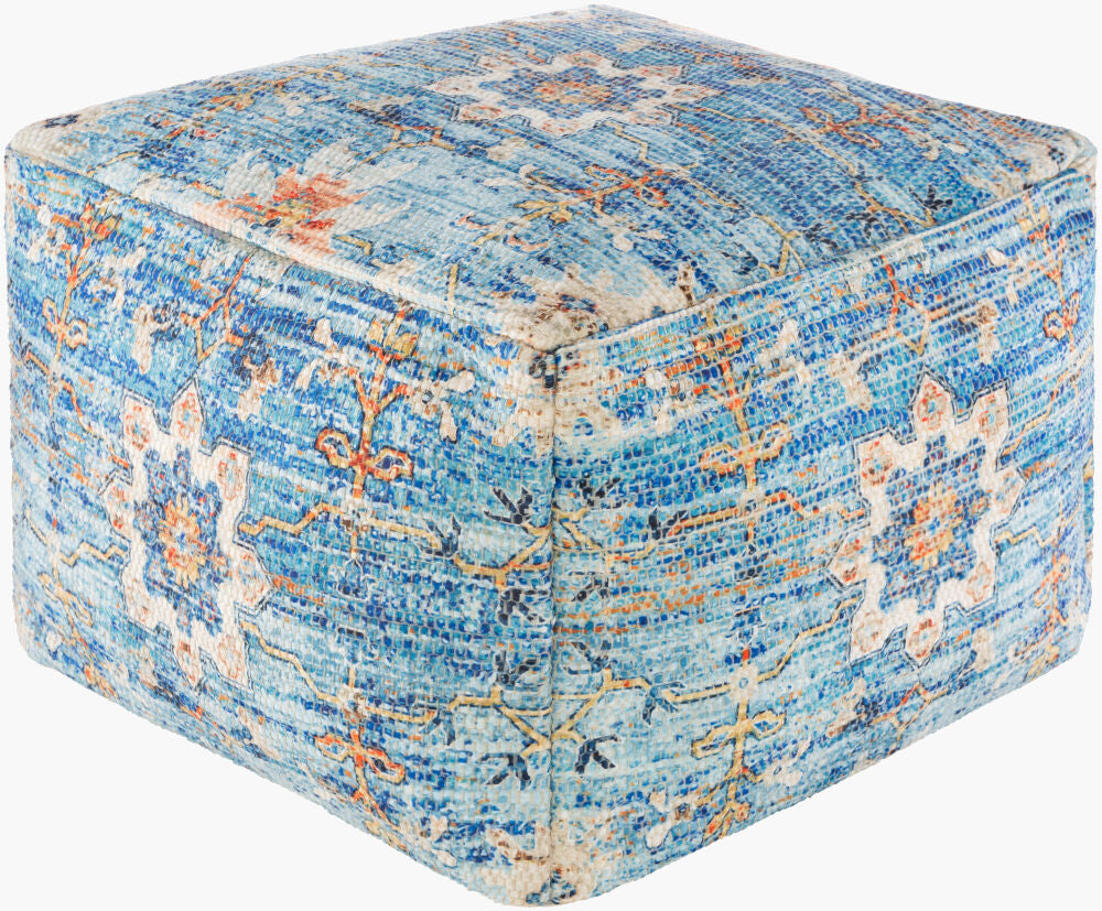 Devonshire Pouf — Blue/Blush