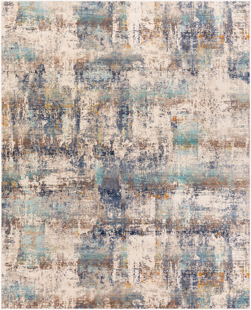 Dublin Machine Woven Rug — Aqua/Camel