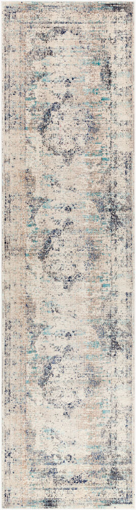 Dublin Machine Woven Rug — Aqua/Black