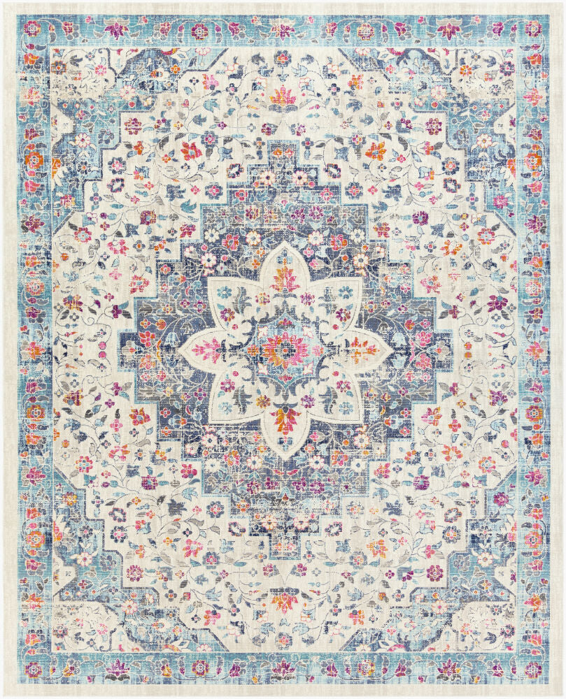 Dublin Machine Woven Rug — Black/Denim