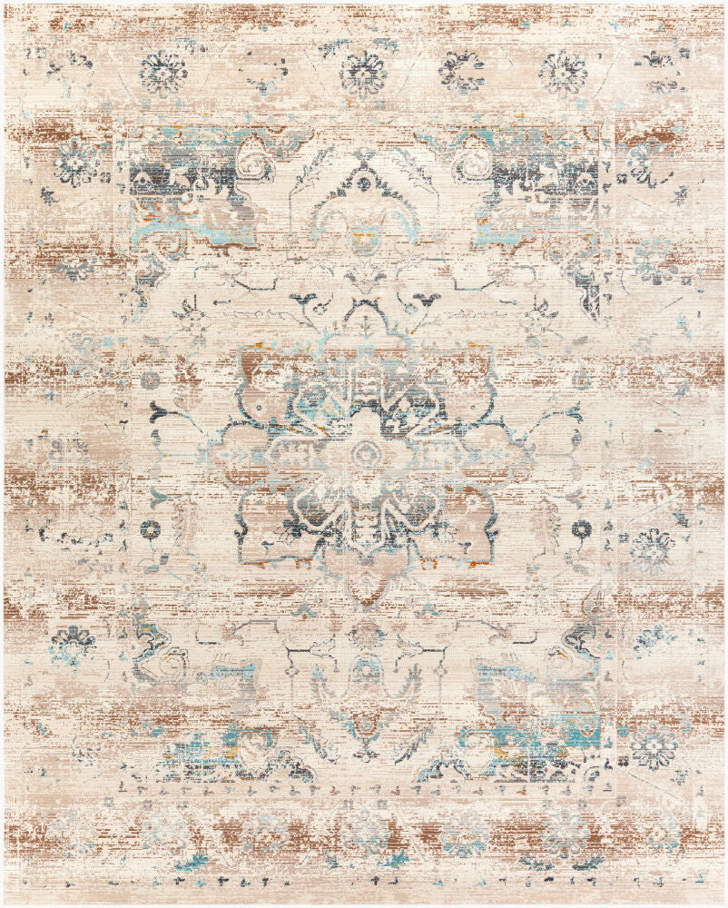 Dublin Machine Woven Rug — Aqua/Black