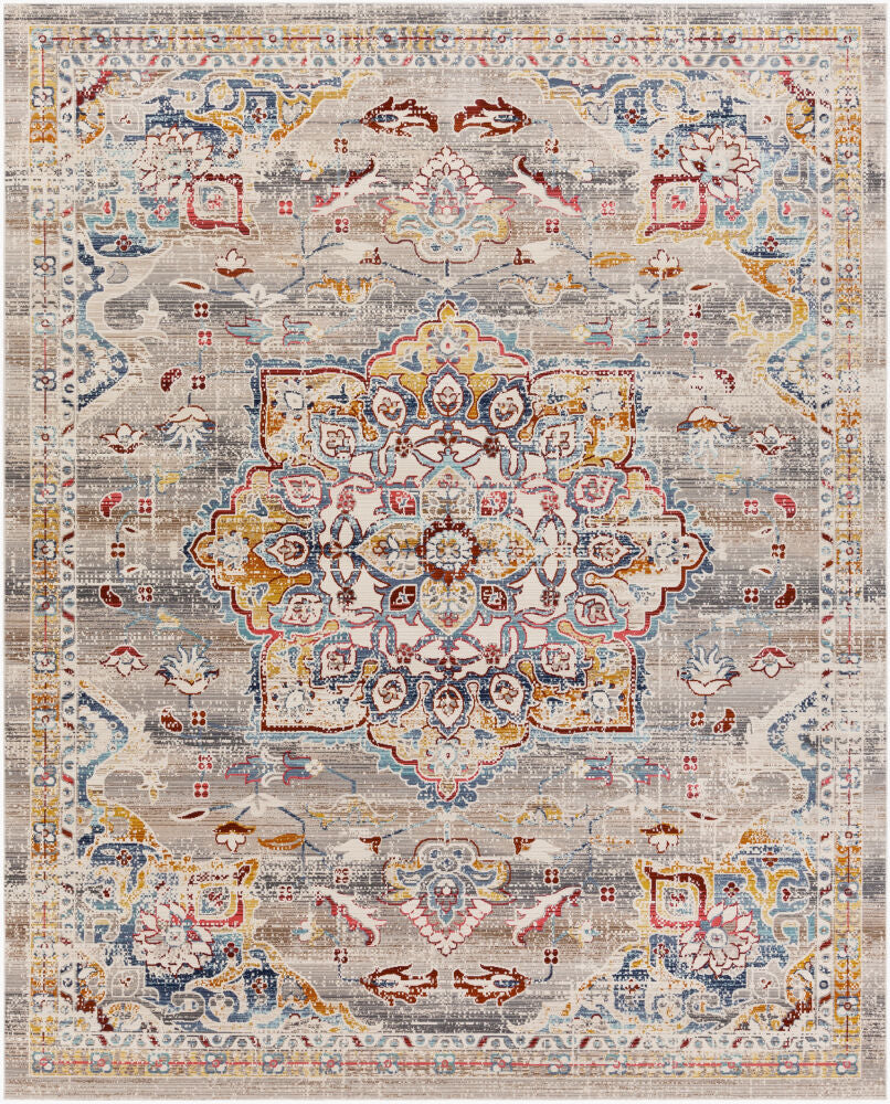 Dublin Machine Woven Rug — Aqua/Burgandy