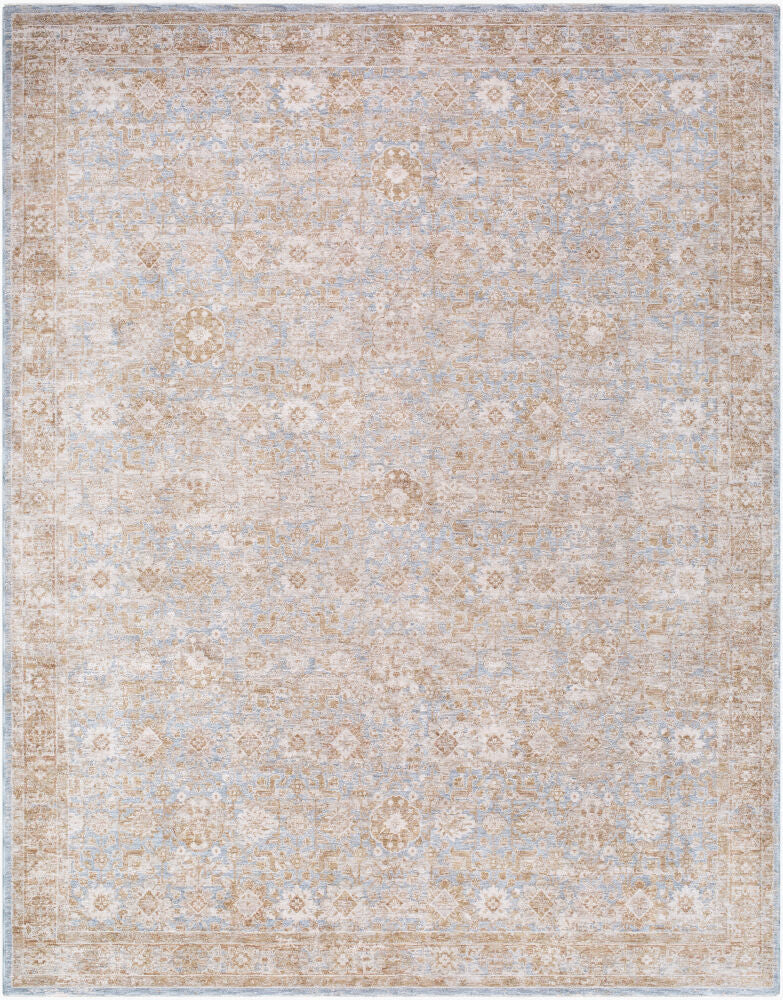 Da Vinci Machine Woven Rug — Blue/Cream