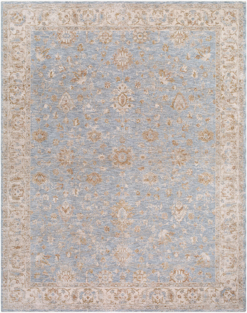 Da Vinci Machine Woven Rug — Blue/Cream