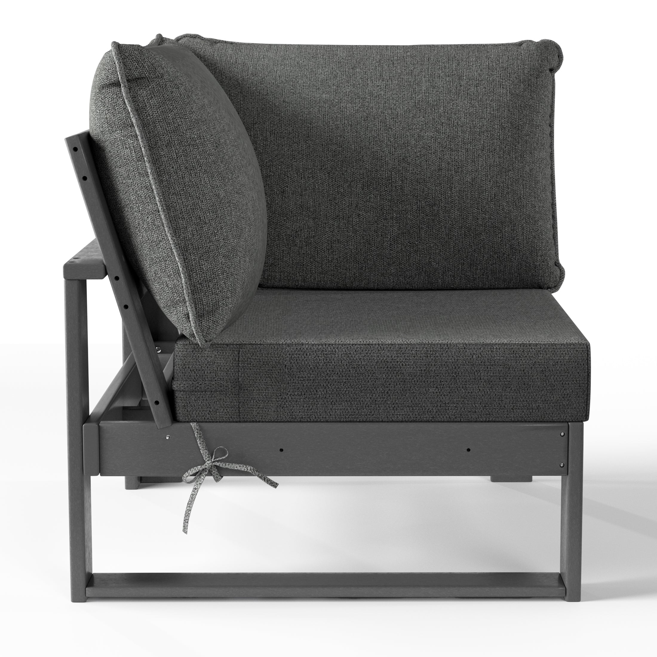 Signature All-Weather Outdoor Modular Patio Deep Seating Corner Chair (Corner Sectional Seat) Gray Gray Seahawk Designs Patio Chairs