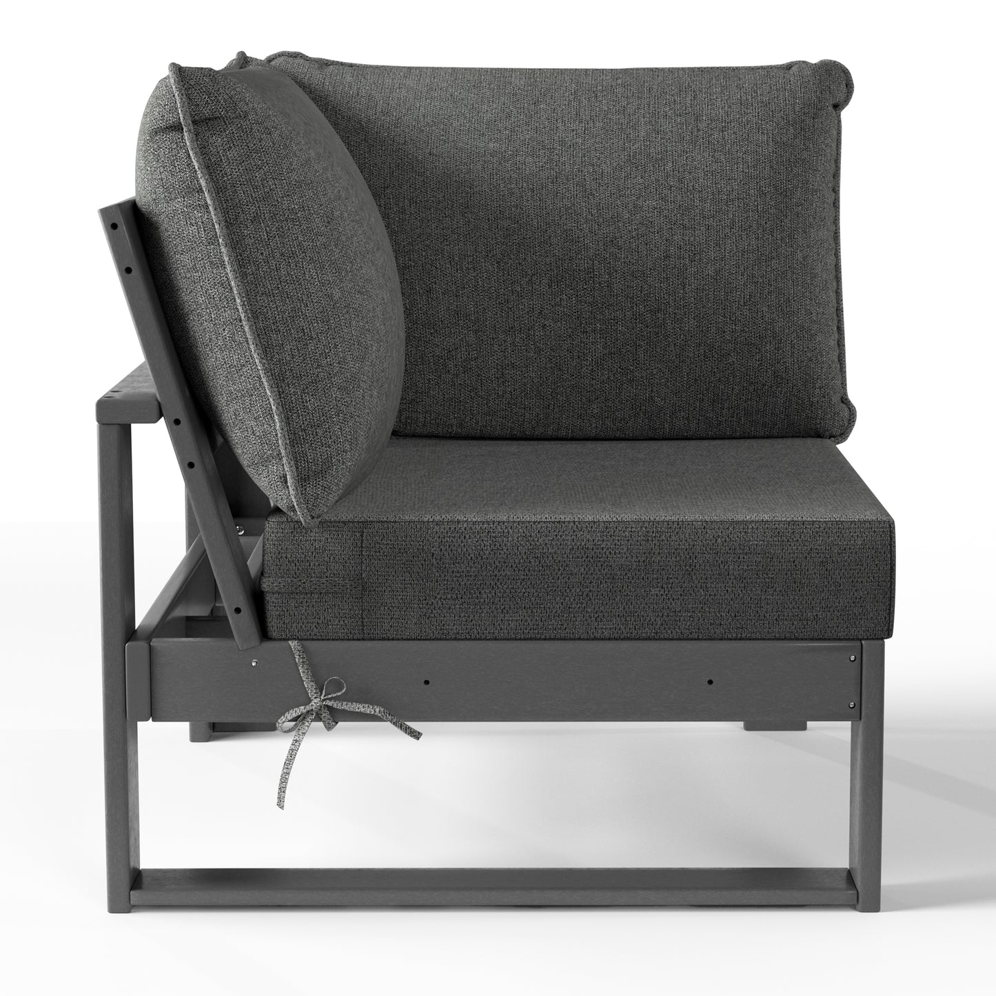 Signature All-Weather Outdoor Modular Patio Deep Seating Corner Chair (Corner Sectional Seat) Gray Gray Seahawk Designs Patio Chairs
