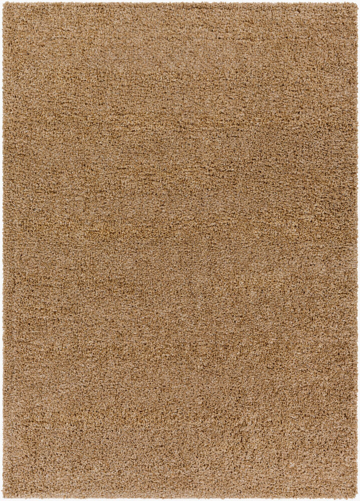 Deluxe Shag Machine Woven Rug — Medium Brown