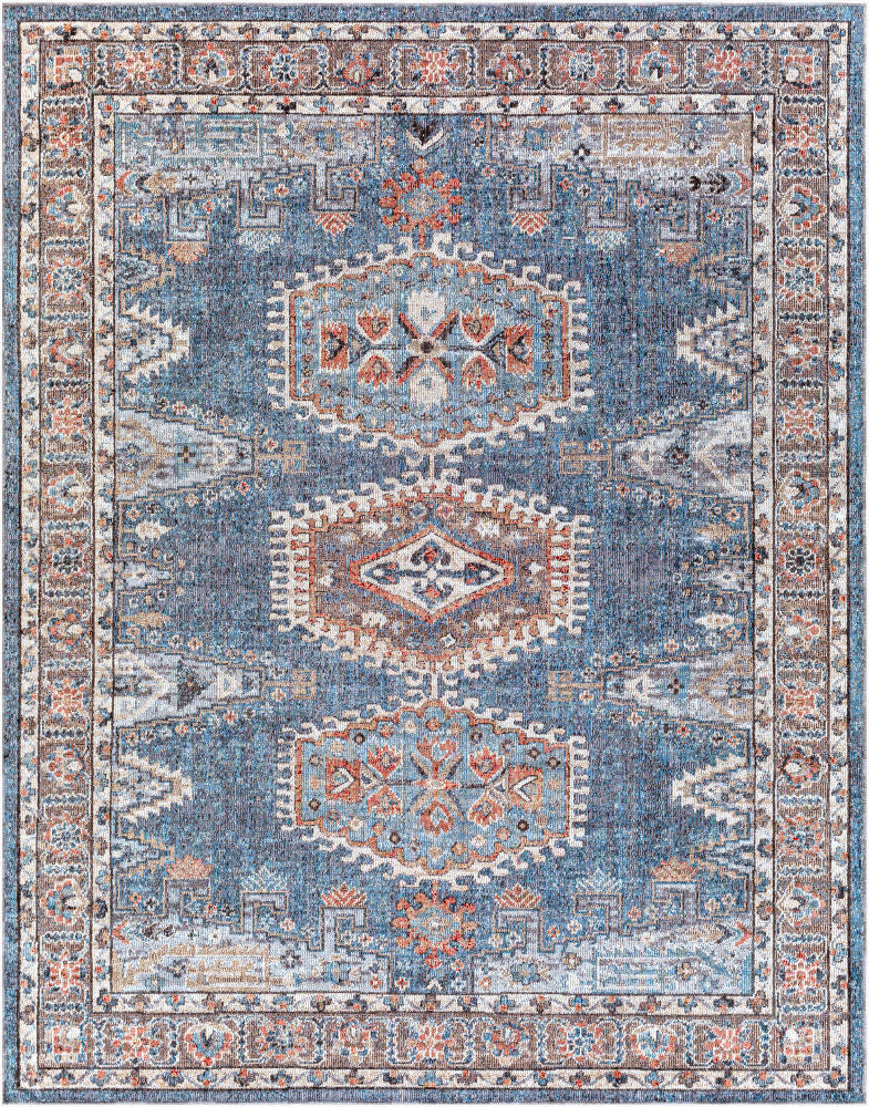 Daytona Beach Machine Woven Rug — Black/Blue