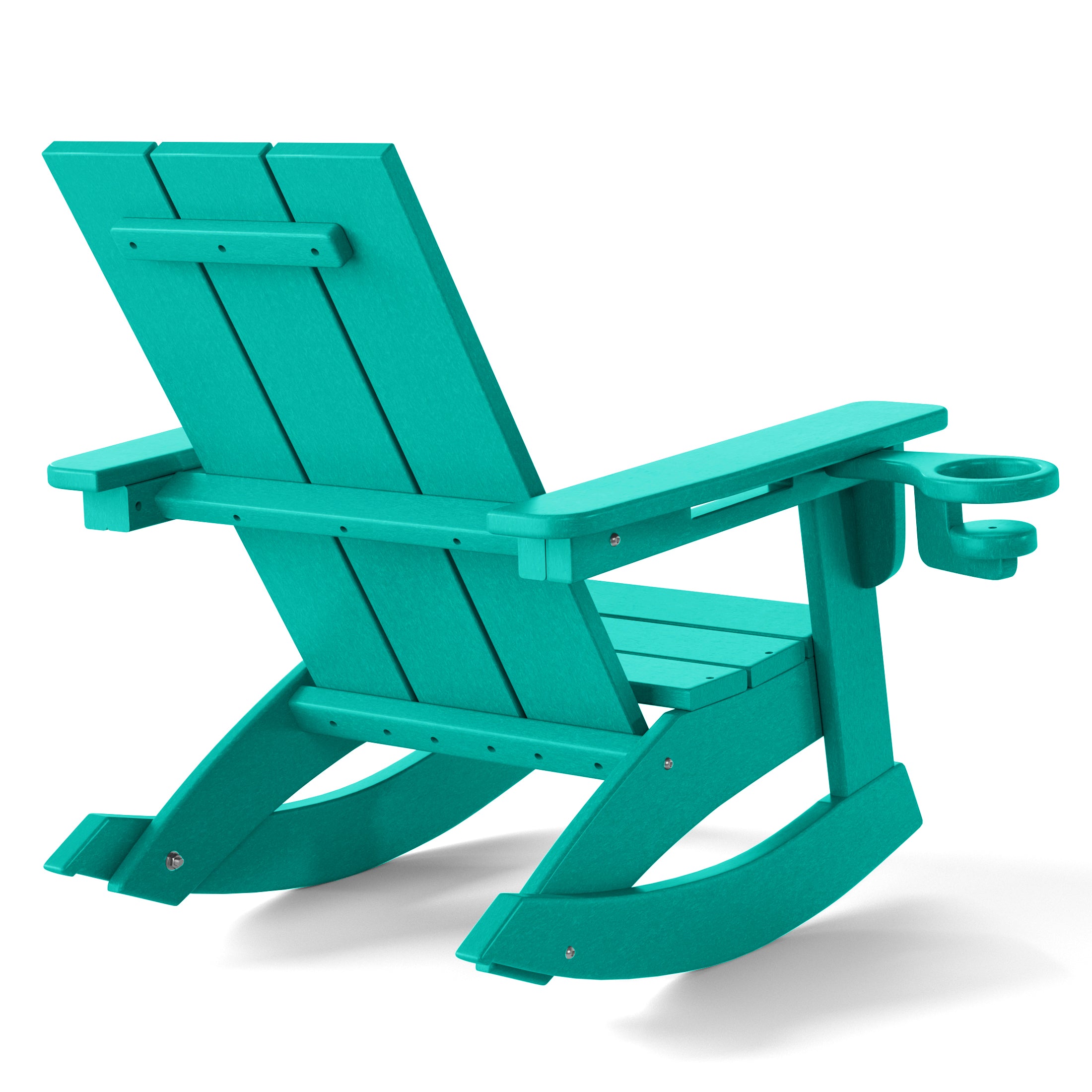 Tiny Terraces Kids Modern Adirondack Rocking Chair with Cup Holder (Set of 2) Seahawk Designs Kids Patio Rocking Chairs