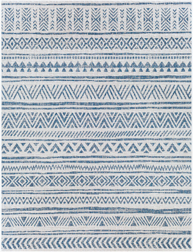 Eagean Machine Woven Rug — Blue/Light Blue