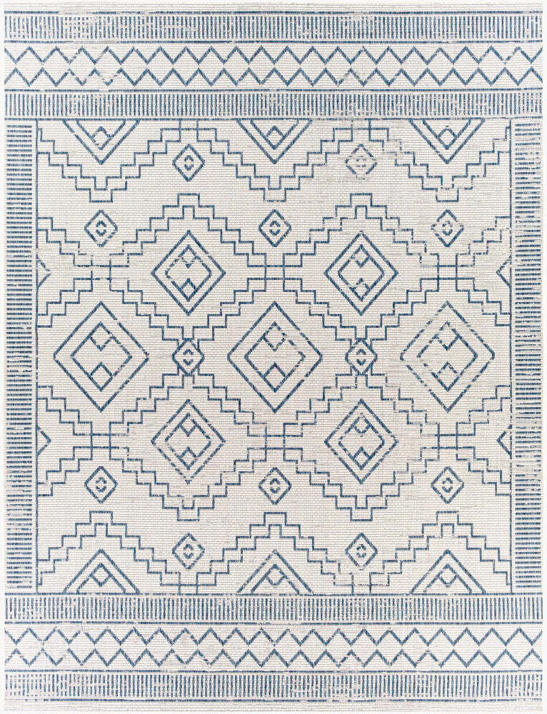 Eagean Machine Woven Rug — Blue/Light Blue