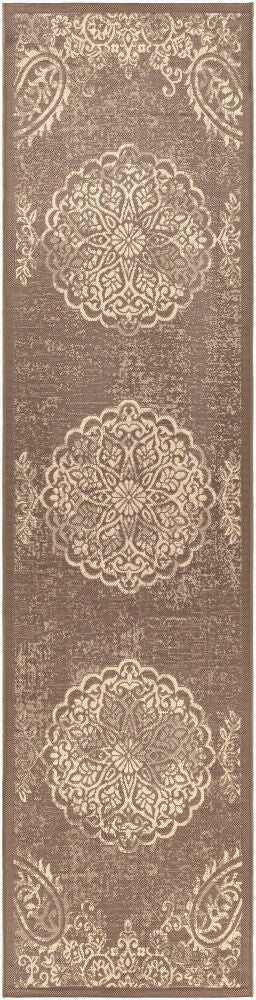 Eagean Machine Woven Rug — Beige/Dark Brown