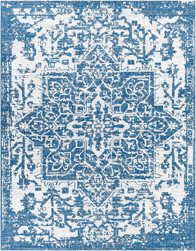 Eagean Machine Woven Rug — Cream/Dark Blue