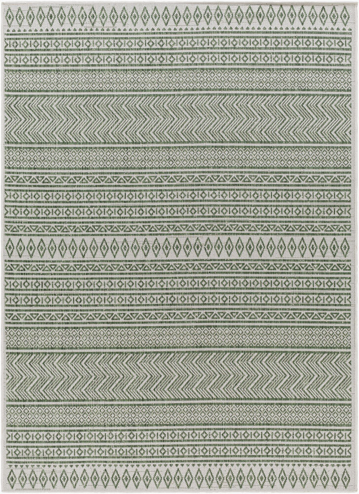 Eagean Machine Woven Rug — Dark Green/Grass Green