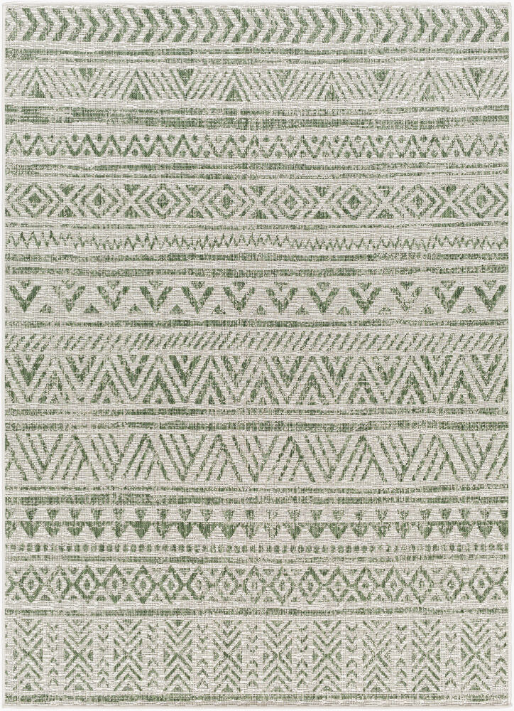 Eagean Machine Woven Rug — Dark Green/Grass Green