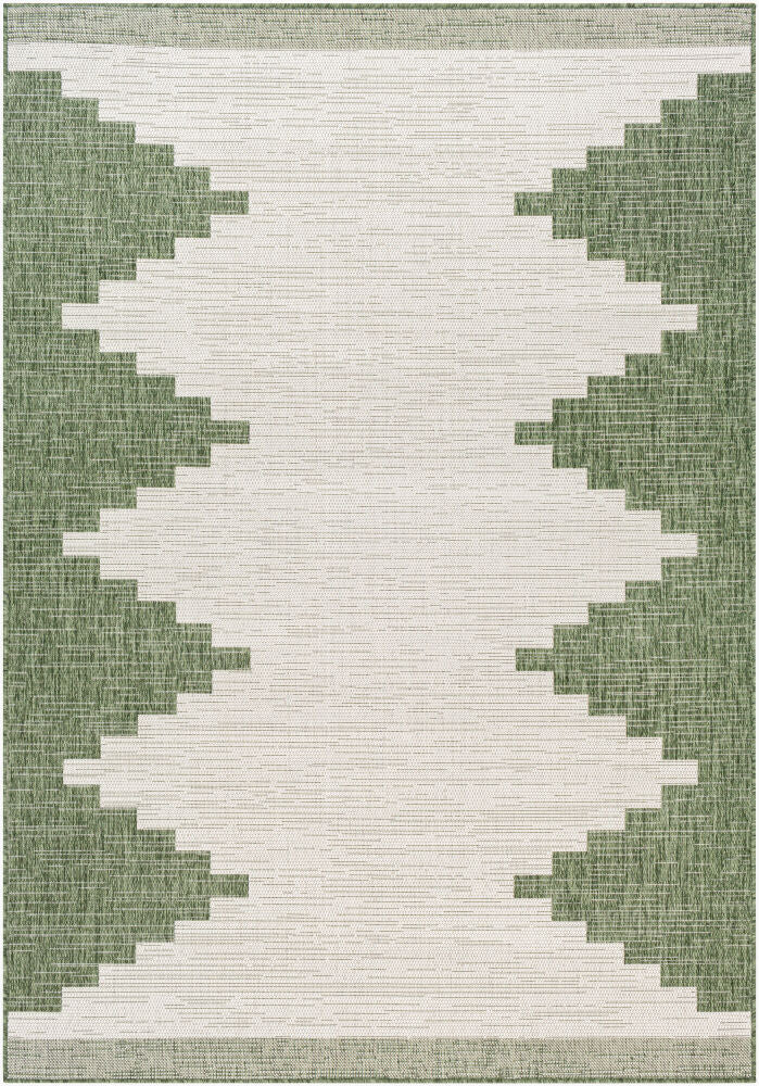 Eagean Machine Woven Rug — Dark Green/Grass Green