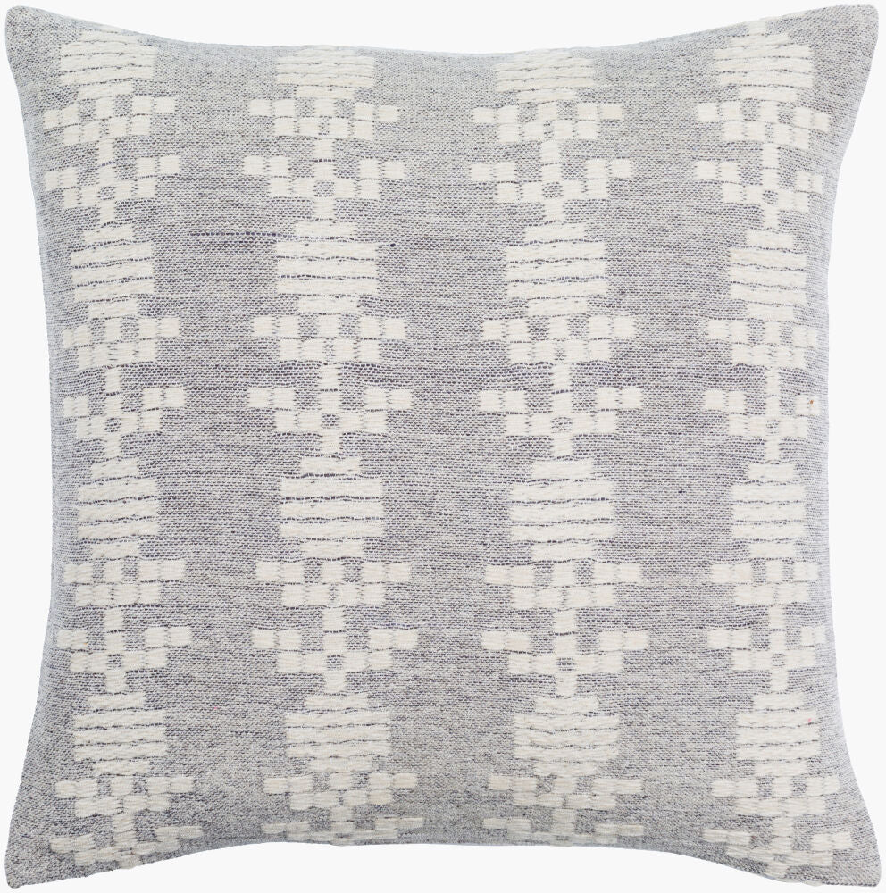 Elara Accent Pillow — Blue/Cream
