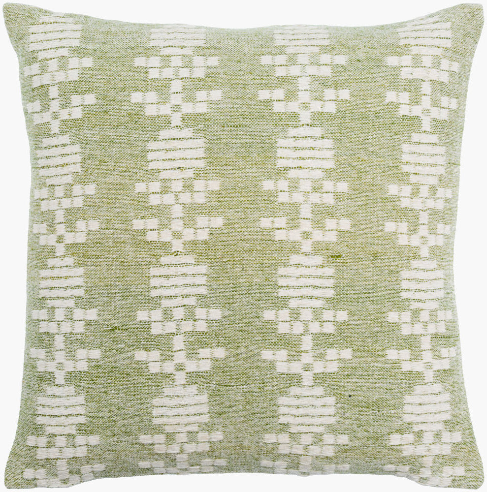 Elara Accent Pillow — Cream/Grass Green