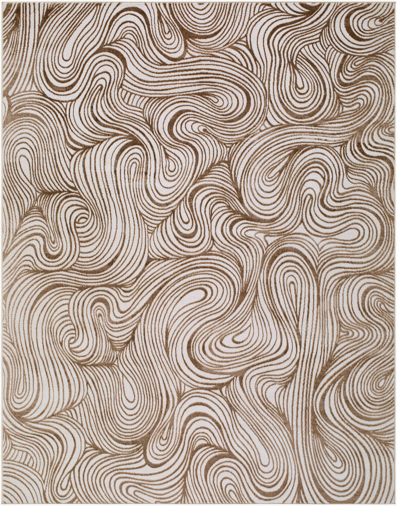 Grenelle Machine Woven Rug — Dark Brown/Taupe