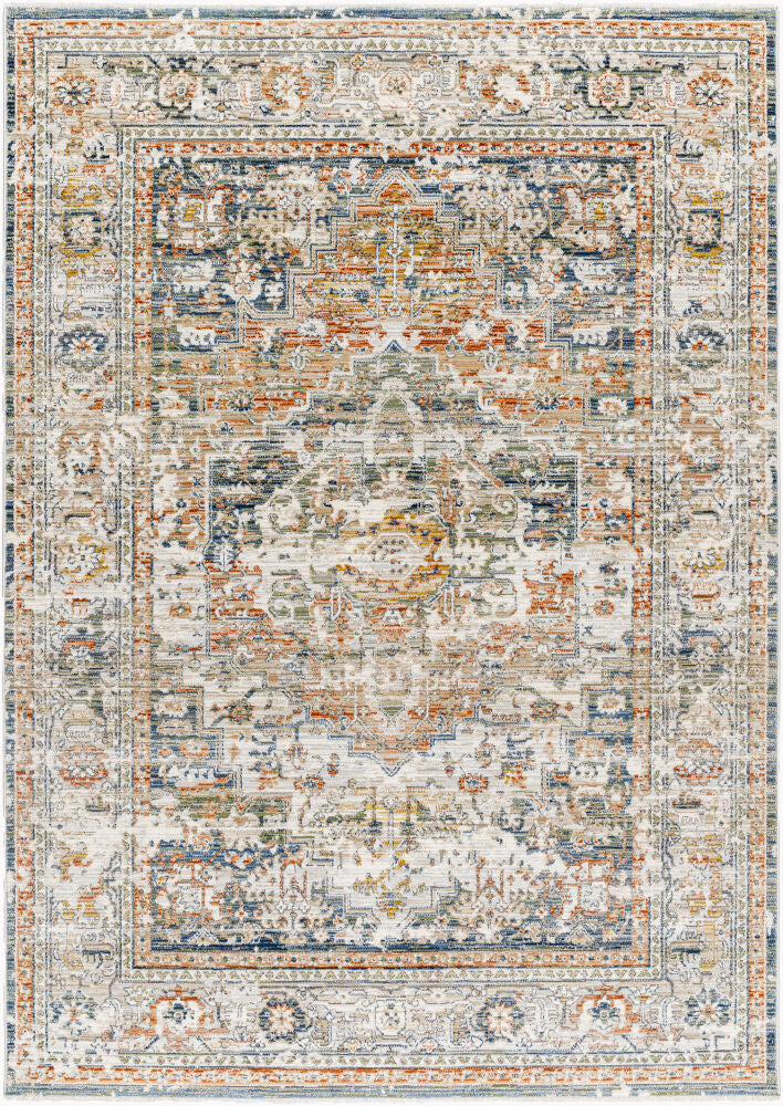 Edmonton Machine Woven Rug — Burnt Orange/Cream