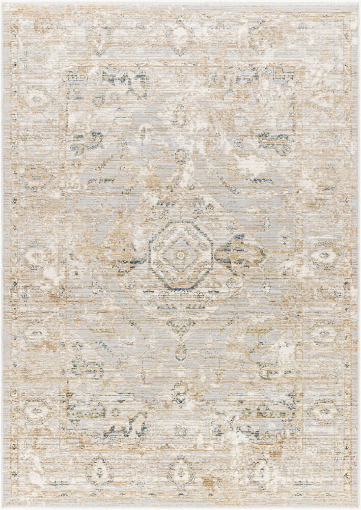 Edmonton Machine Woven Rug — Cream/Dark Blue